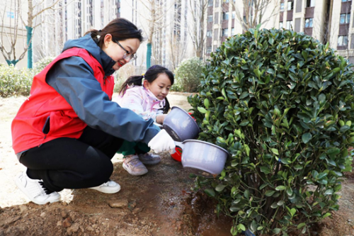 ▲植树现场。朱大勇 摄